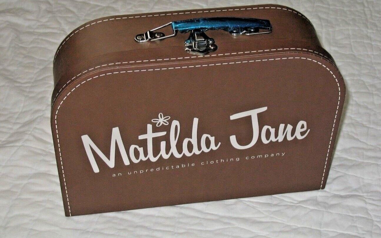 Matilda Jane Brown Logo Suitcase Storage Photo Prop Traveling Destination Print