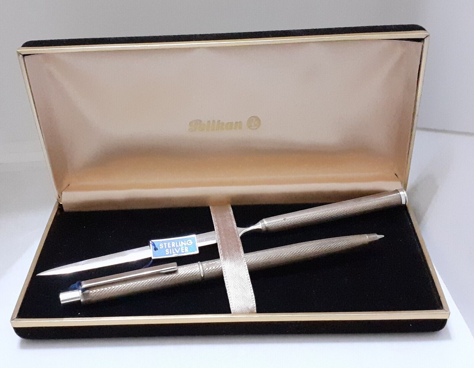Pelikan Silver Sterling Ballpoint Pen Push Mechanism & Letter Opener
