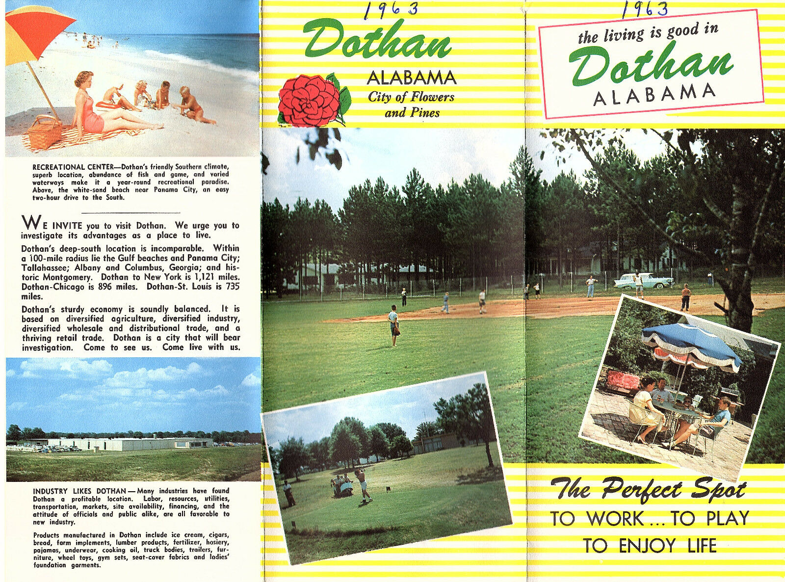 Dotham Alabama Vintage 1960's Chamber Of Commerce Brochure Color Photos