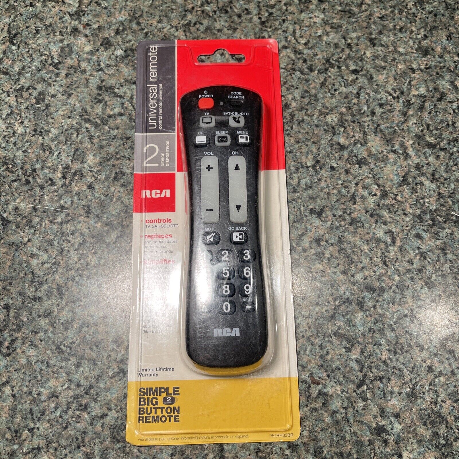 Rca Universal Remote Control Tv Rcrh02be Black New In Package