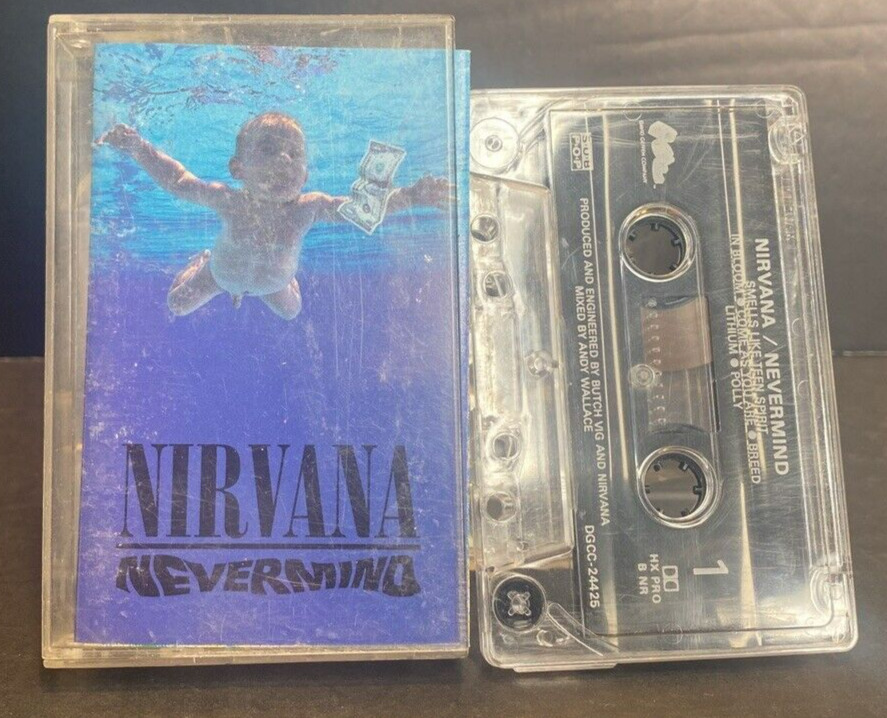 Vtg 1990s Nirvana Nevermind Cassette Tape Tested Good Working Order 90s 1991