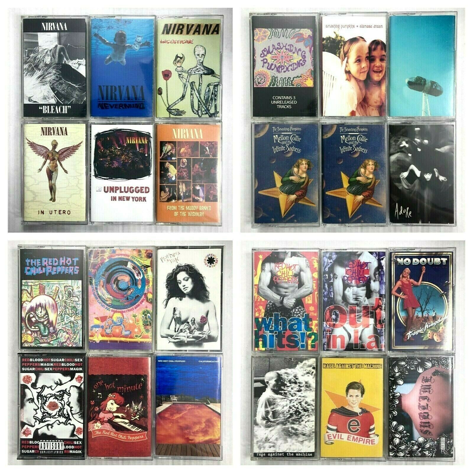 Build Ur Own Cassette Tape Lot 90s - Nirvana, Pearl Jam, Green Day, Nin + More!