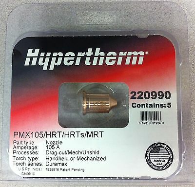 Hypertherm Genuine Powermax 105 - 105 Amp Nozzles 220990 5 Pack