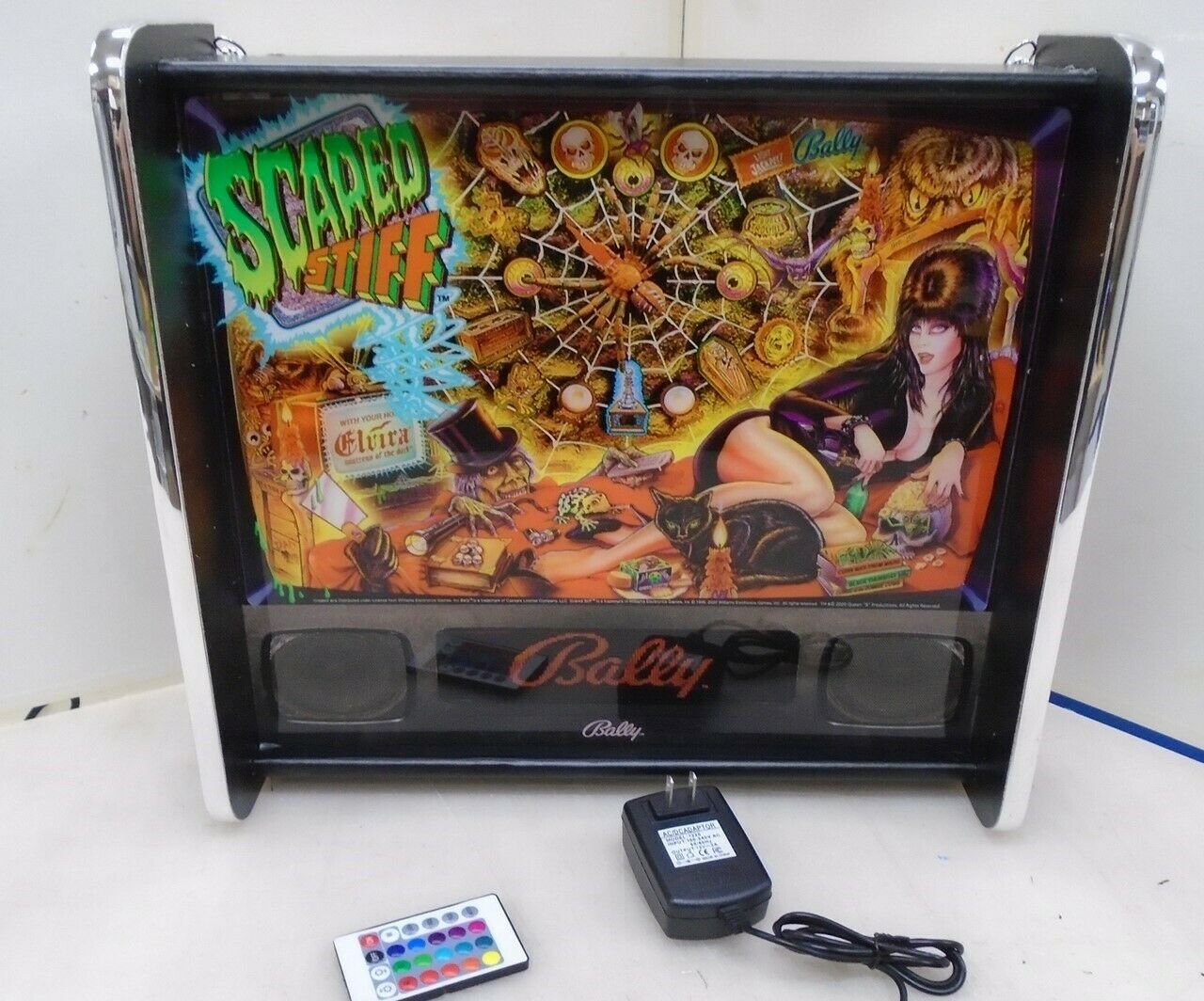 Bally Elvira Scared Stiff Pinball Head Led Display Light Box
