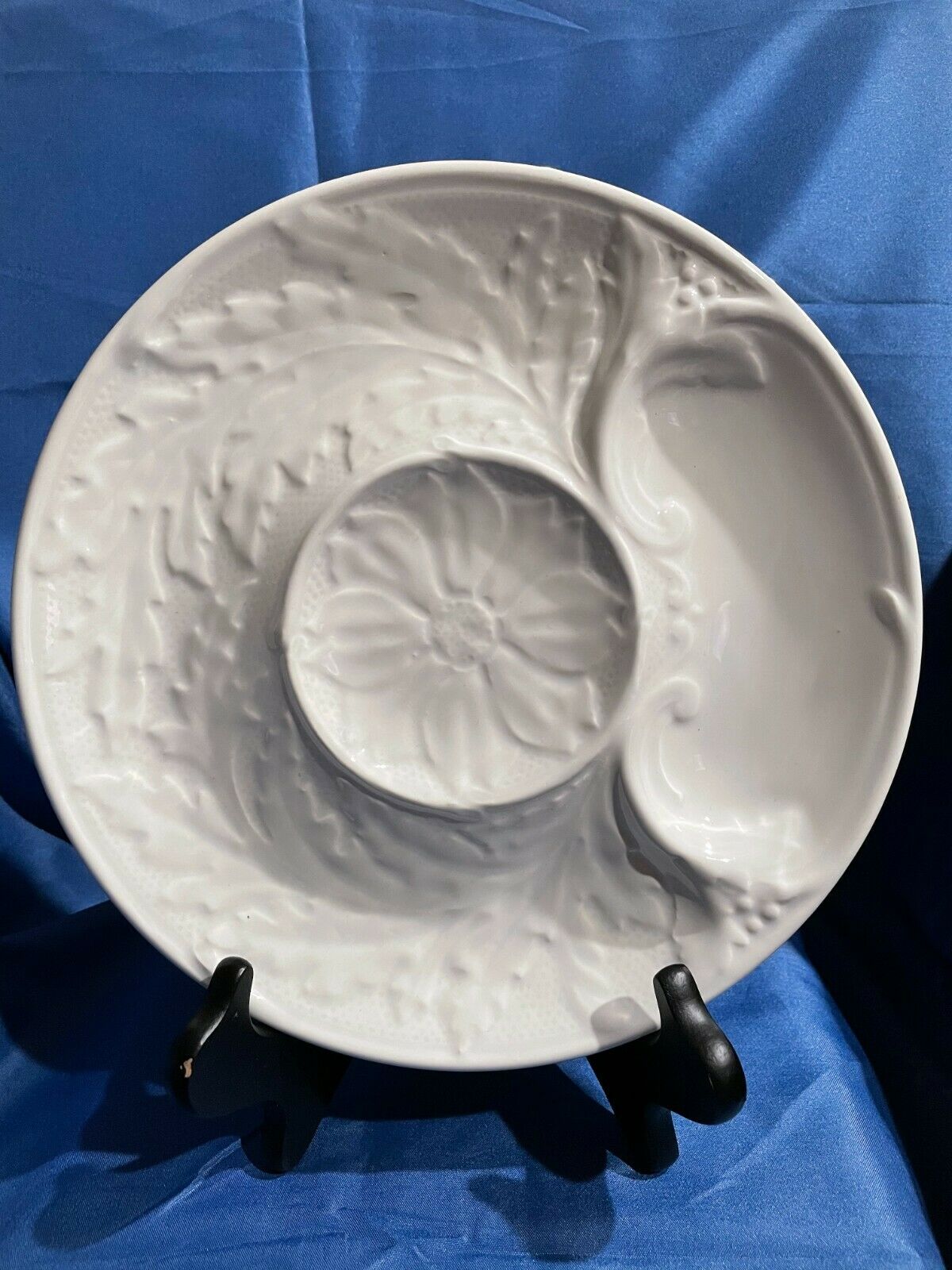 Vintage Gien France White Ceramic Artichoke Plate Dish 9"