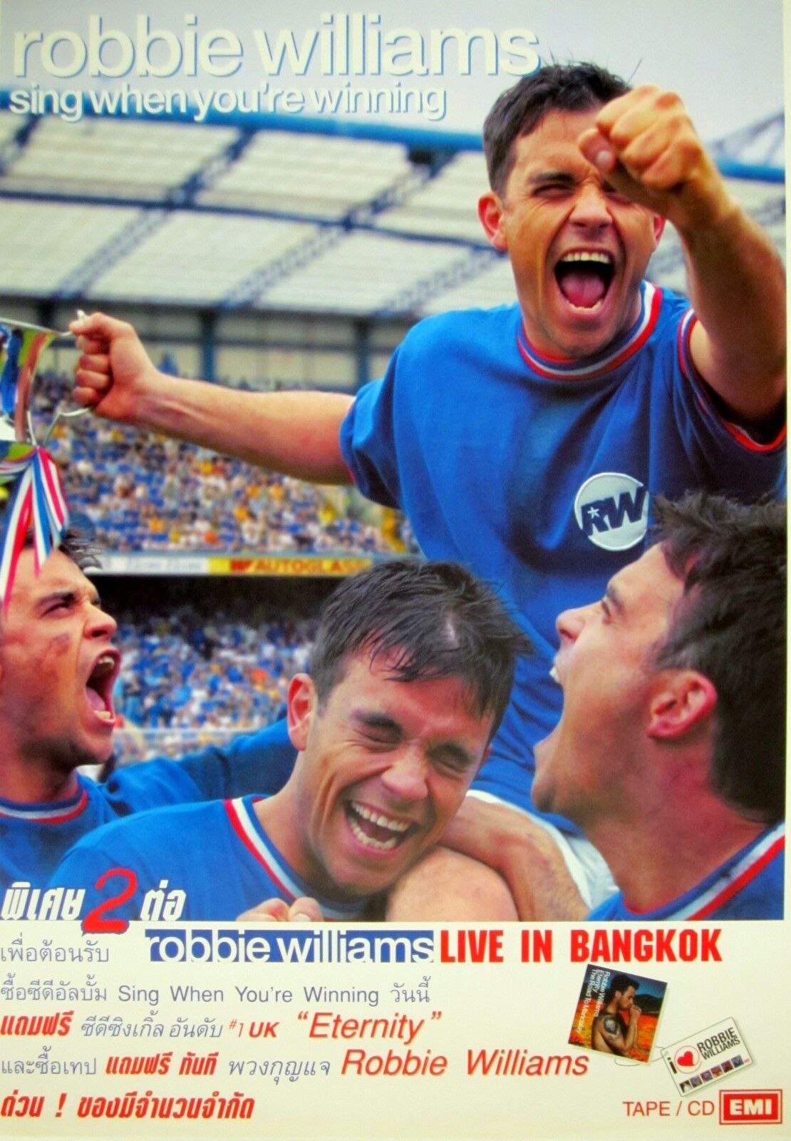 Robbie Williams 2000 Bangkok, Thailand Concert Tour Poster - Live In Bangkok