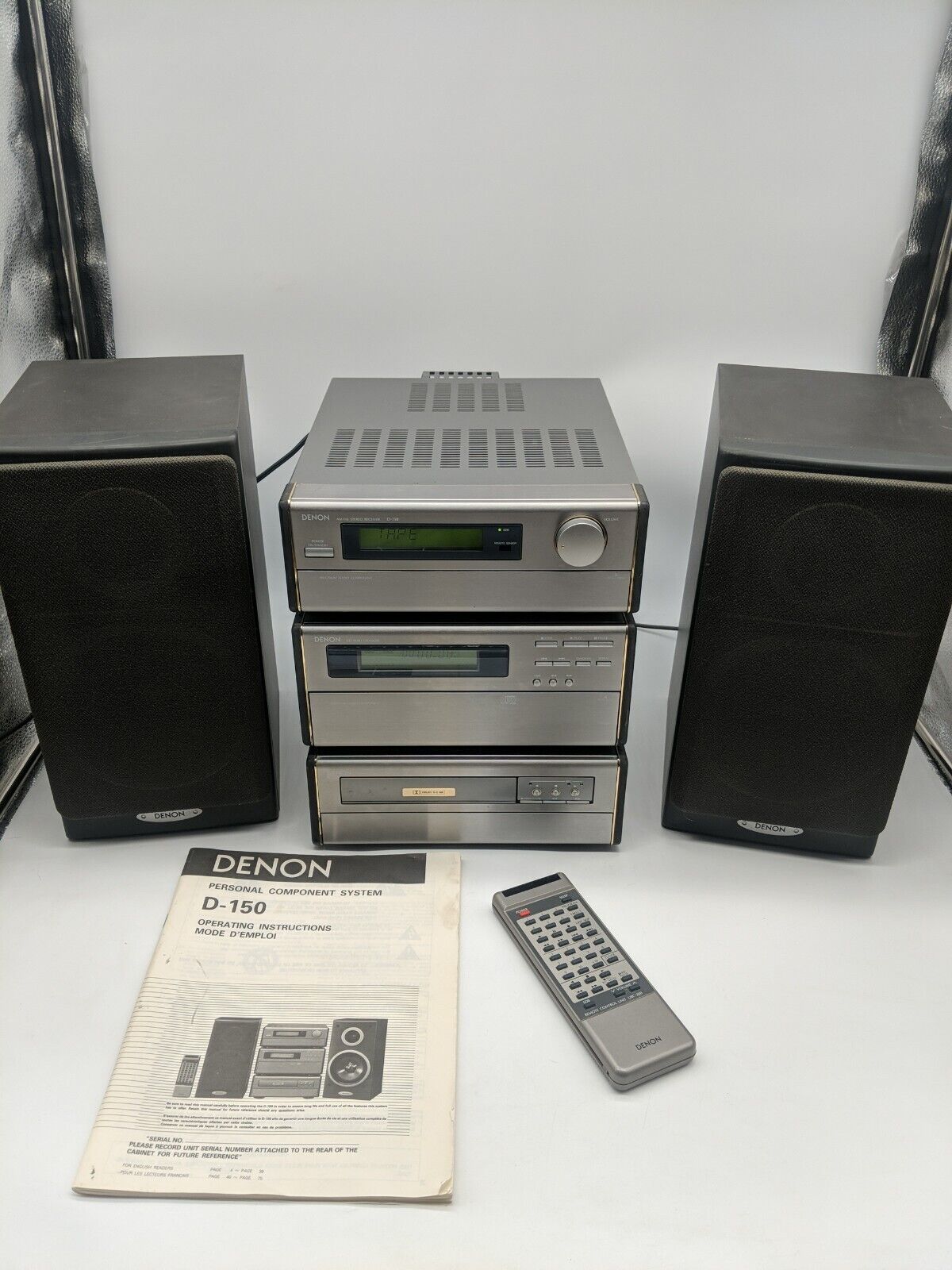 Denon D-150 Stereo Receiver Udr-150 Tape Deck Udcm-150 6 Disc Cd Player *read*