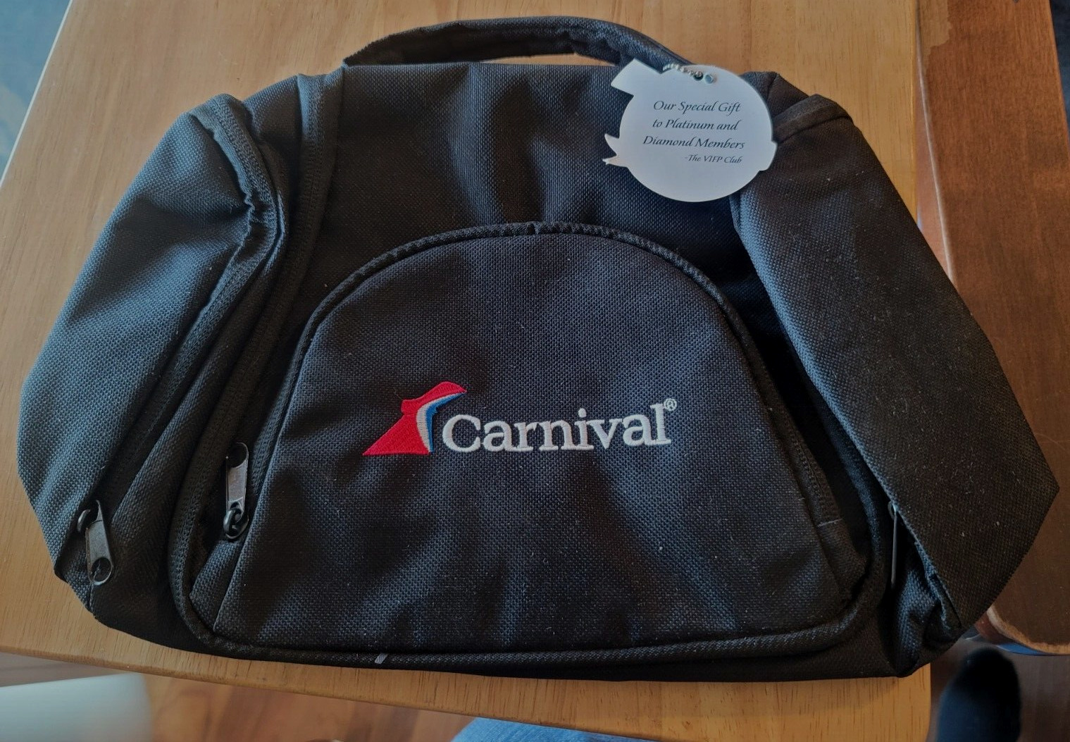 Carnival Cruise Line Vifp Club Travel Cosmetic Makeup Shaving Kit Bag Black New