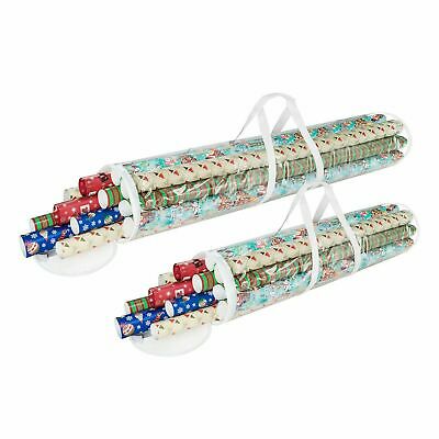 2 Pack 31 - 40 Inch Christmas Wrapping Paper Storage Bag Tube Handle Zipper