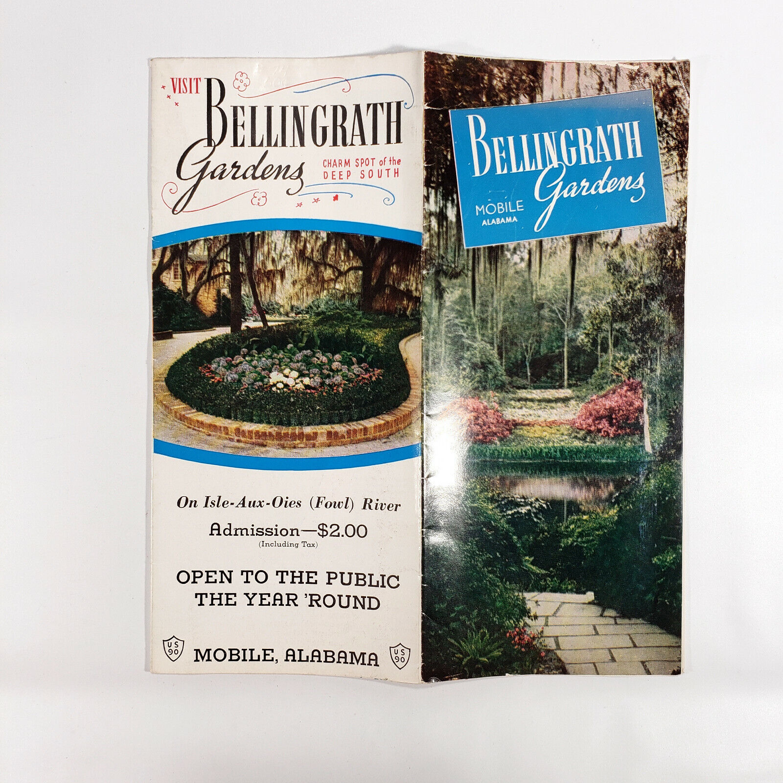 1950s Bellingrath Gardens Vintage Travel Brochure Mobile Alabama Flowers Trees