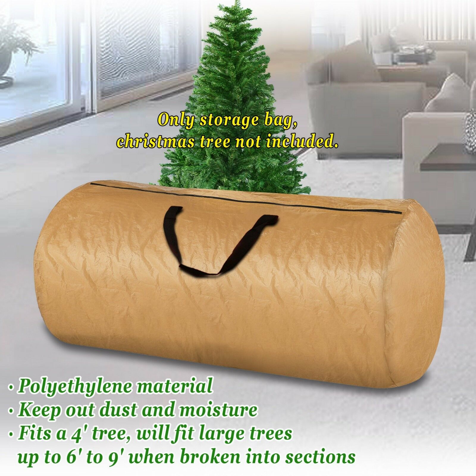 Carry Round Large Artificial Christmas Tree  Storage Bag Holiday Clean Up To 9ft