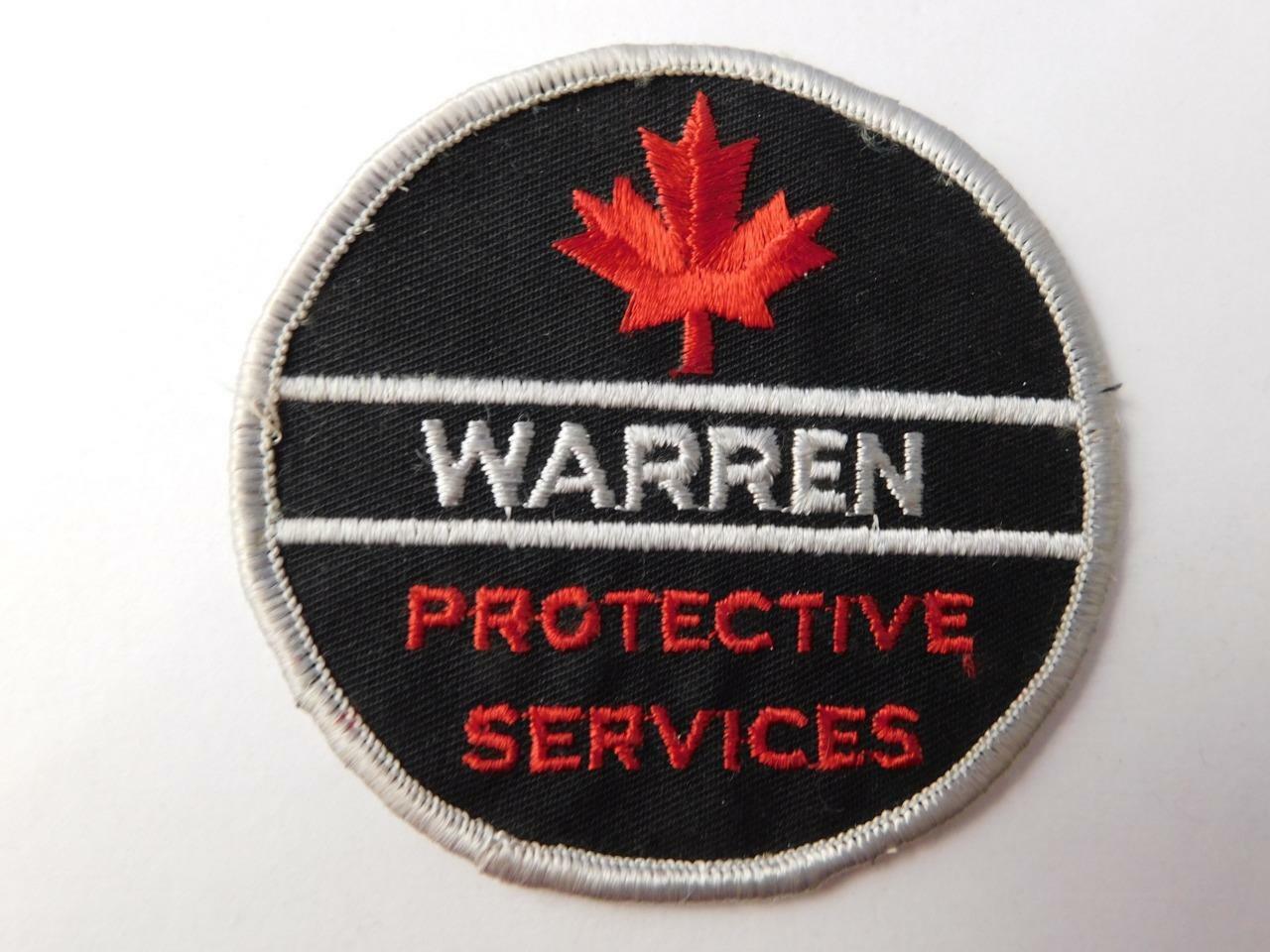 Security Guard Warren Protective Services Vintage Patch Badge Uniform Canada