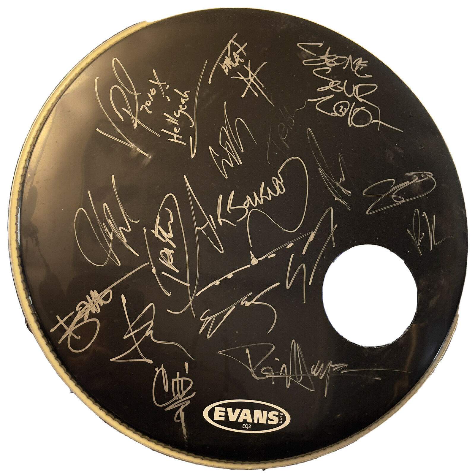 2010 Uproar Festival Bands Signed Bass Drum Head Vinnie Paul More Heavy Metal