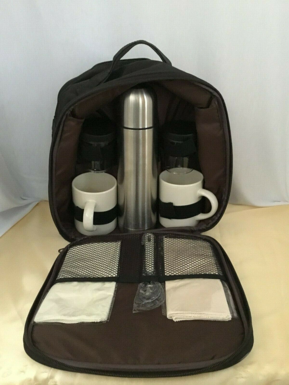 Gevalia Travel Backpack Coffee Set For 2 (12" X 11" X 5") Never Used