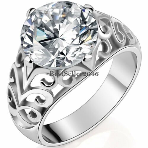 6.5 Carat Round Solitaire Cz Stainless Steel Engagement Ladies Promise Ring