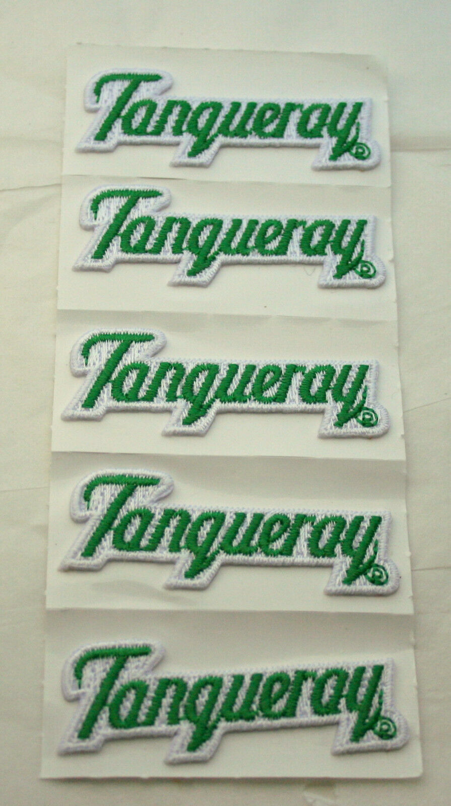 5 Small Tanqueray Gin Distillery Small Advertising Cloth Patch New Nos