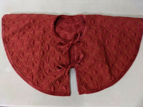 Balsam Hill Lancaster Quilted Tree Skirt 36" Cardinal Red New / Open Box Velvet