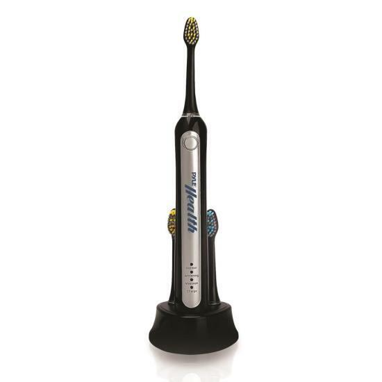 Pyle Health Ultrasonic Rechargeable Electric Toothbrush With Charging Dock Black
