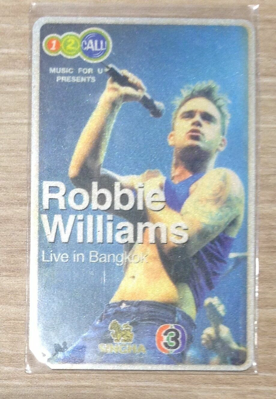 Robbie Williams Live In Bangkok 2001 Thailand Tour Concert Ticket Card Take That