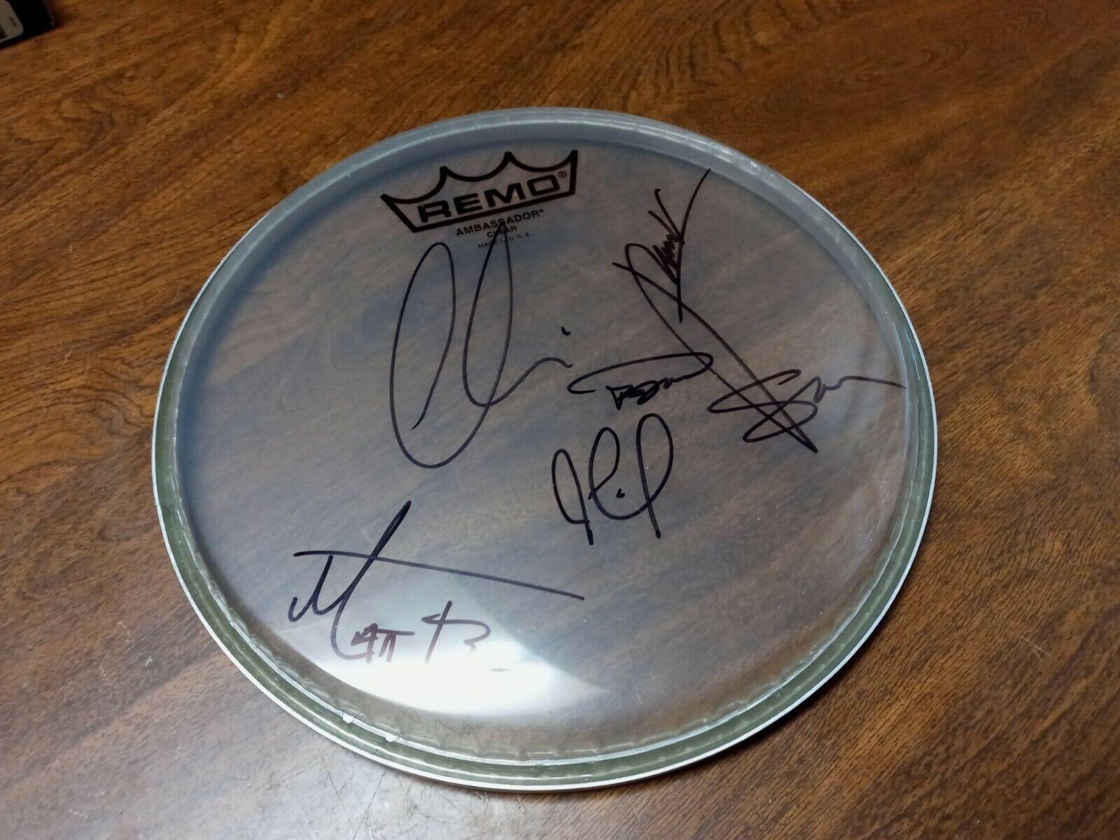Maroon 5 Autographed Drumhead With All Band Members Complete