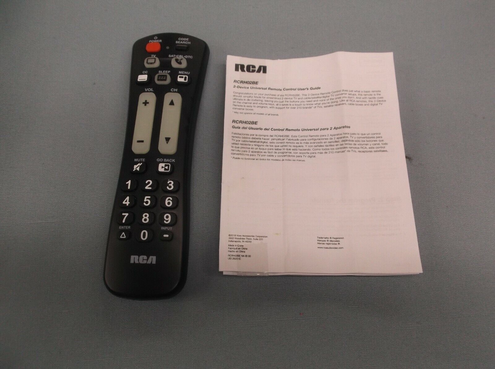 Rca Universal Remote Control Tv Rcrh02be Black