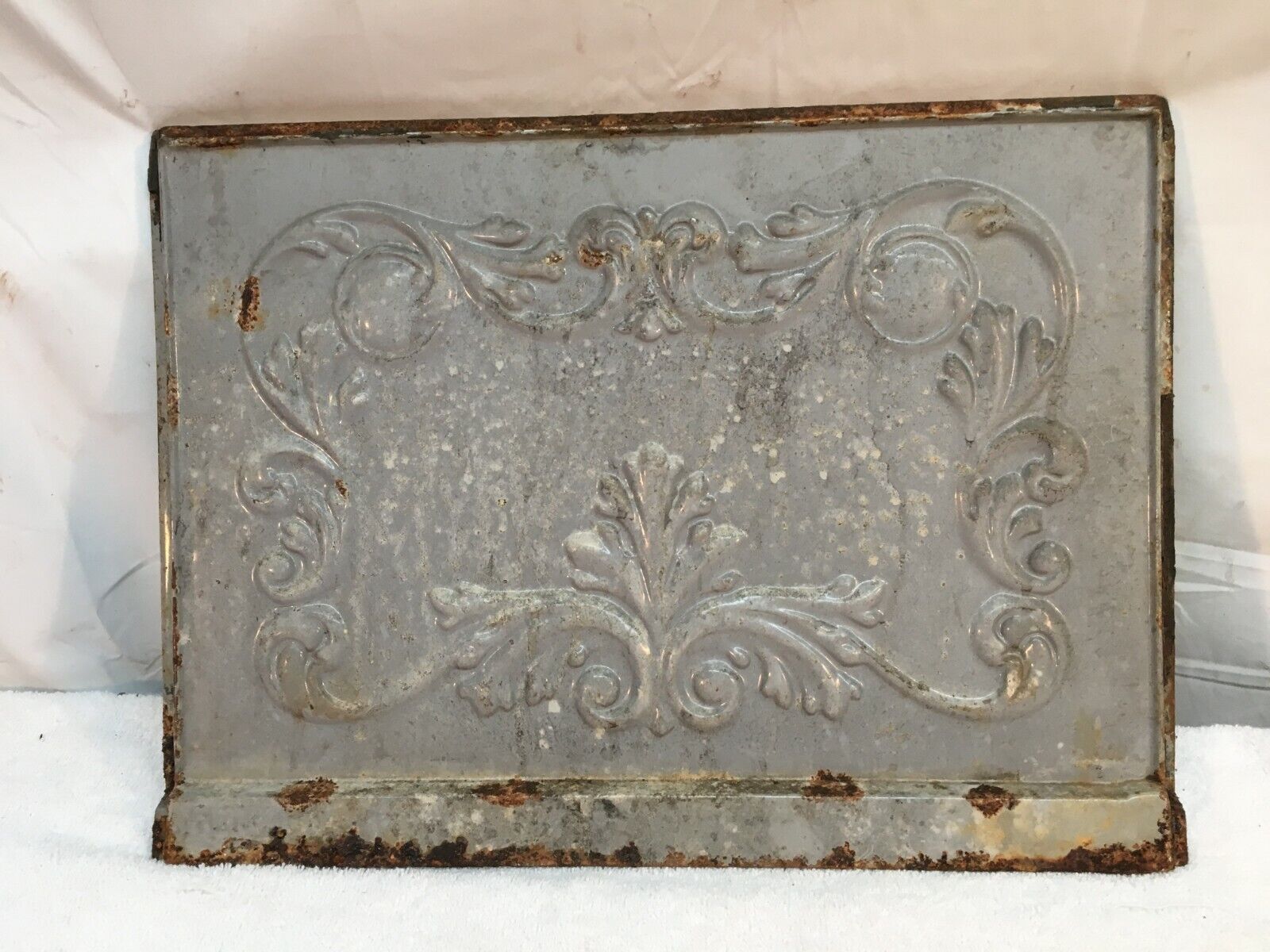 Antique Cast Iron Stove Door - Ornate Decorative Oven Door Steampunk Garden Art